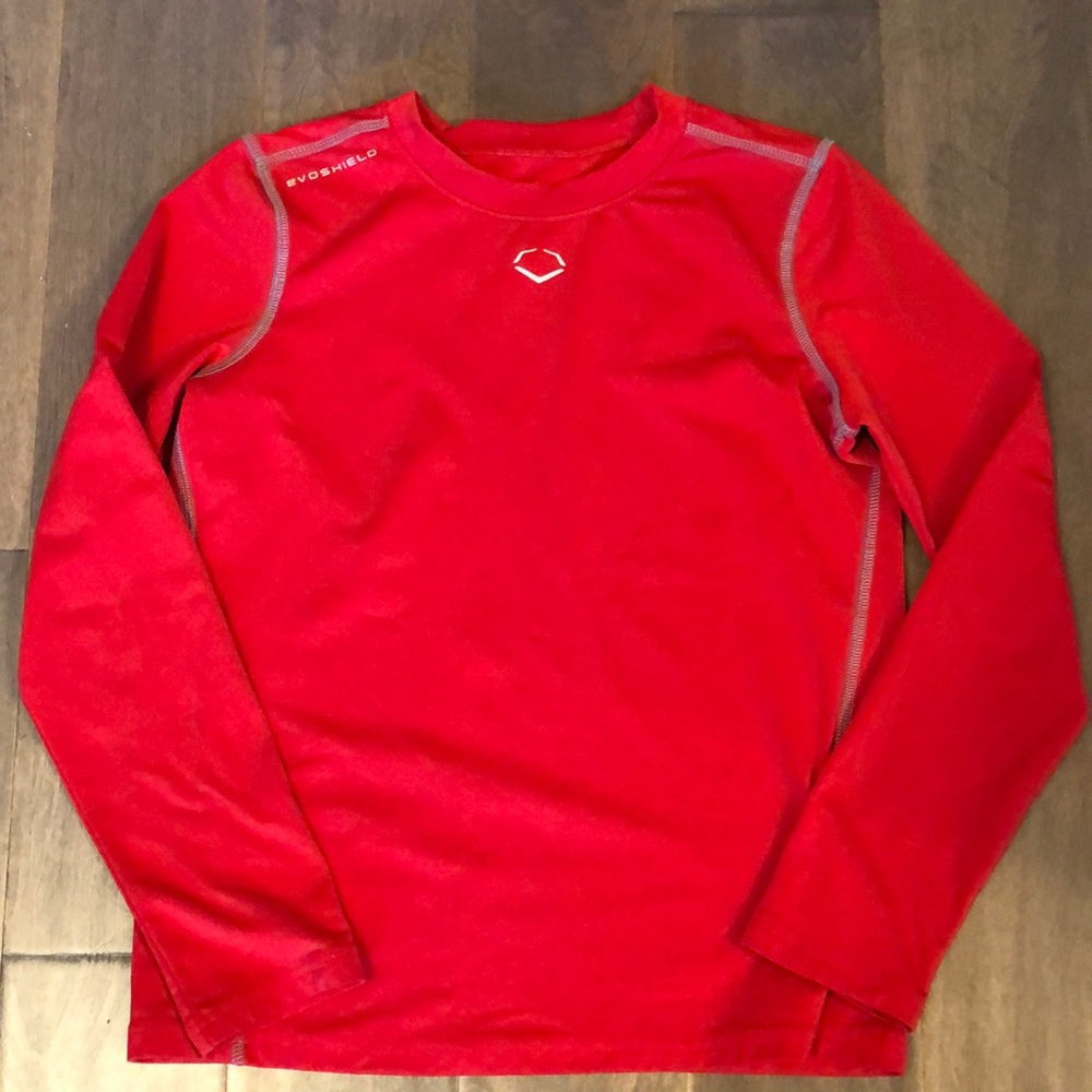 Evoshield cold weather long sleeve shirt YL red